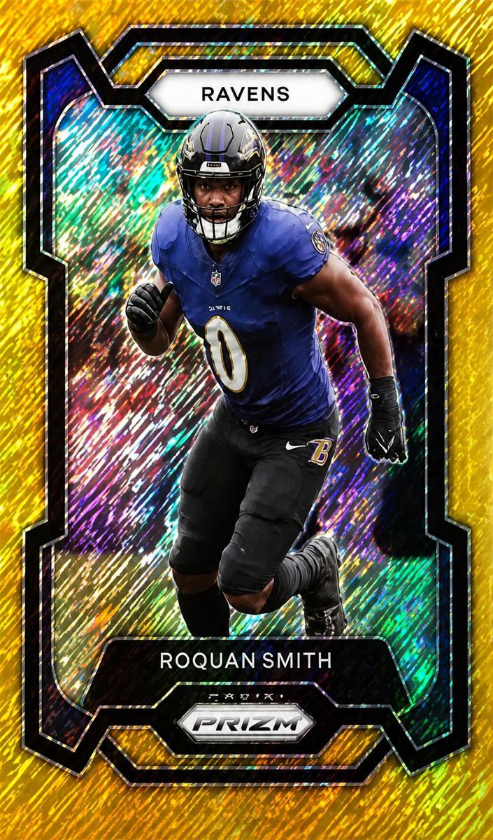 2023 Panini Prizm Football Gold Shimmer Roquan Smith #21 PSA 9