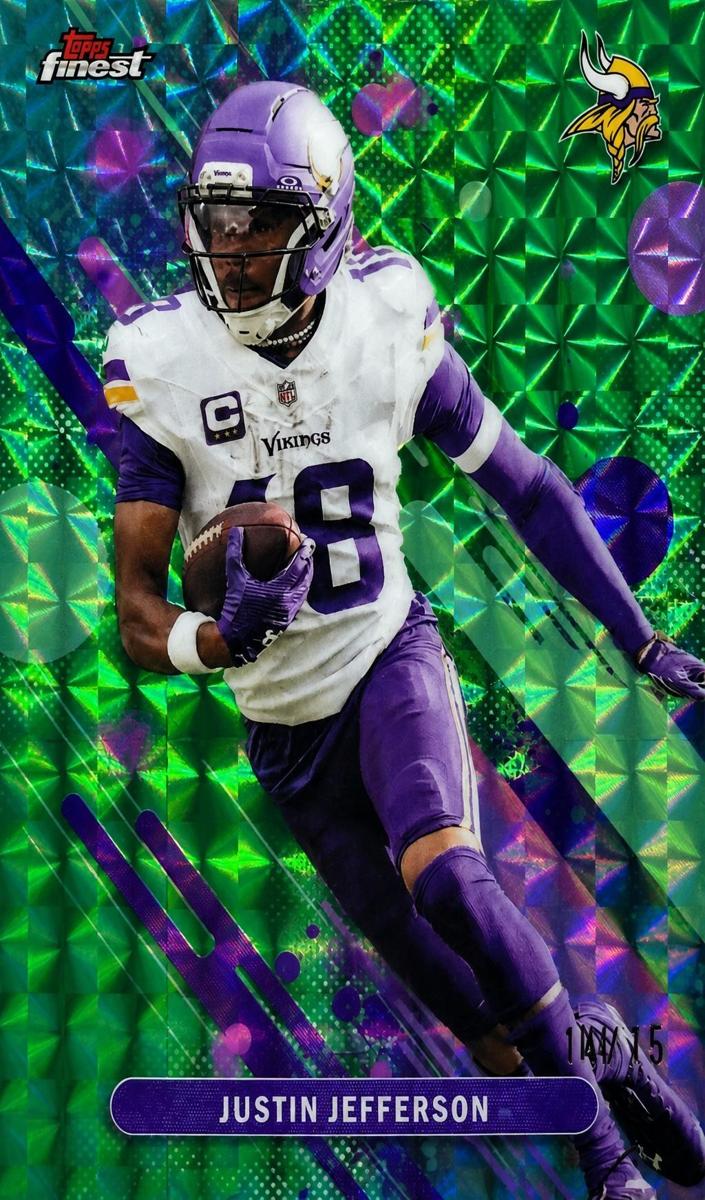 2025 Topps Finest Football Green Geometric Justin Jefferson #90