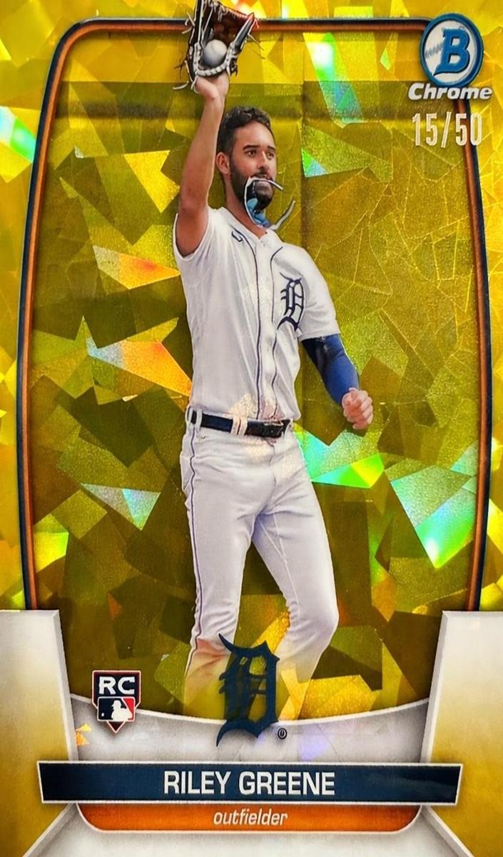 2023 Bowman Chrome Sapphire Baseball Yellow Riley Greene #29