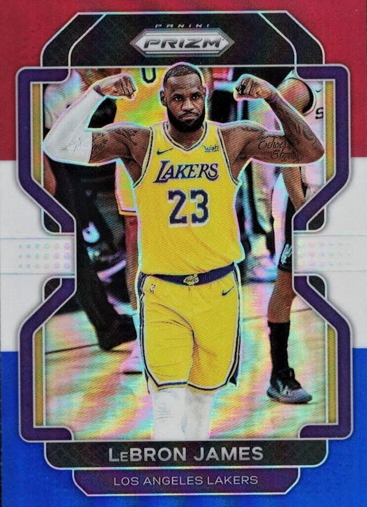 2021 Panini Prizm Basketball Prizms Red White Blue LeBron James #91