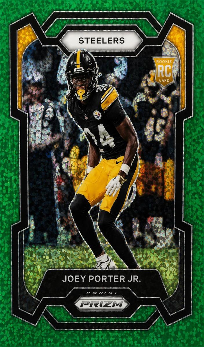 2023 Panini Prizm Football Green Sparkle Joey Porter Jr. #386 PSA 9