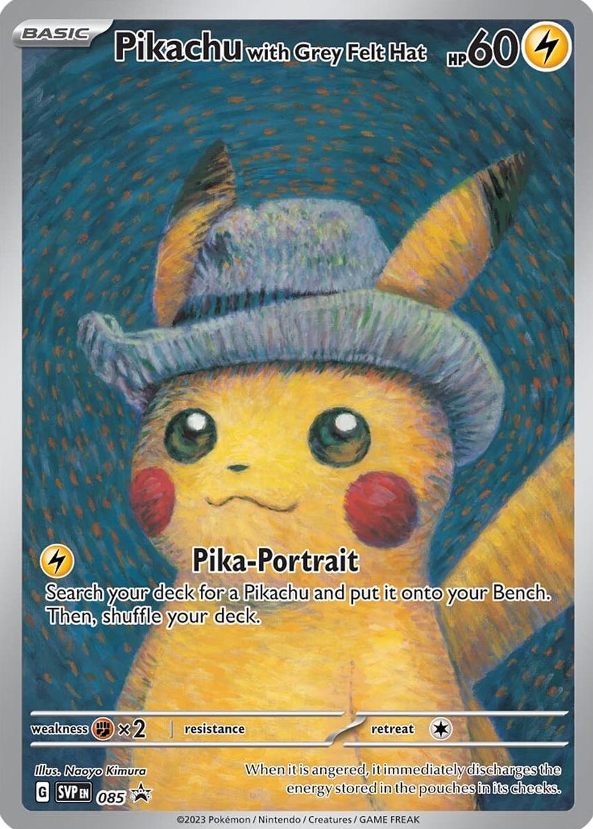 2023 Pokemon Scarlet & Violet Black Star Promos Van Gogh Pikachu with Grey Felt Hat #85