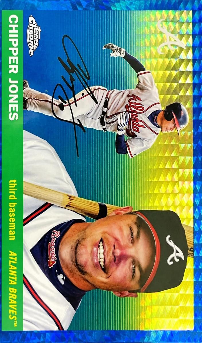 2025 Topps Chrome Platinum Baseball Blue Prism Refractor Chipper Jones #374