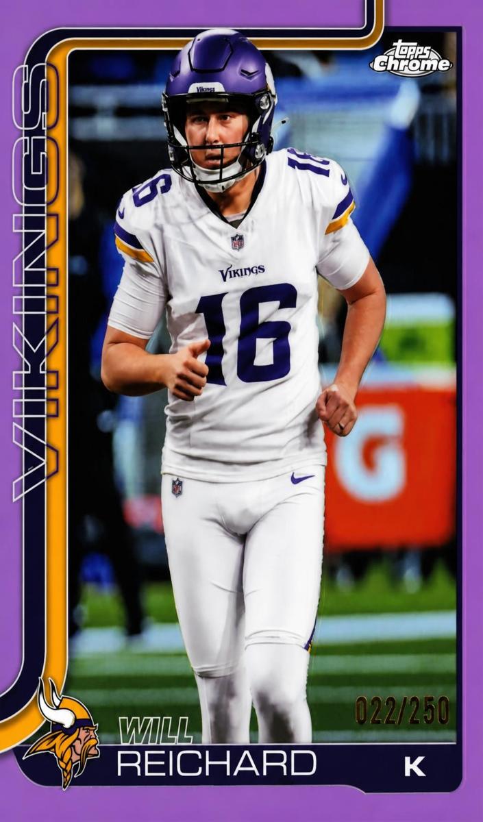 2025 Topps Chrome Football Pink Refractor Will Reichard #203