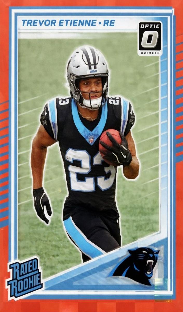 2025 Panini Donruss Football Red Pandora Trevor Etienne #326 PSA 9