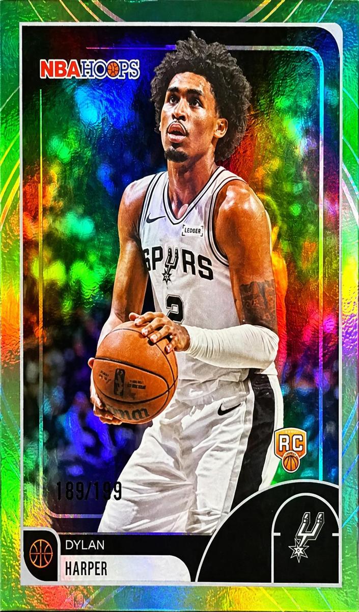 2025 Topps NBA Hoops Basketball Rainbow Gold & Green Dylan Harper #7