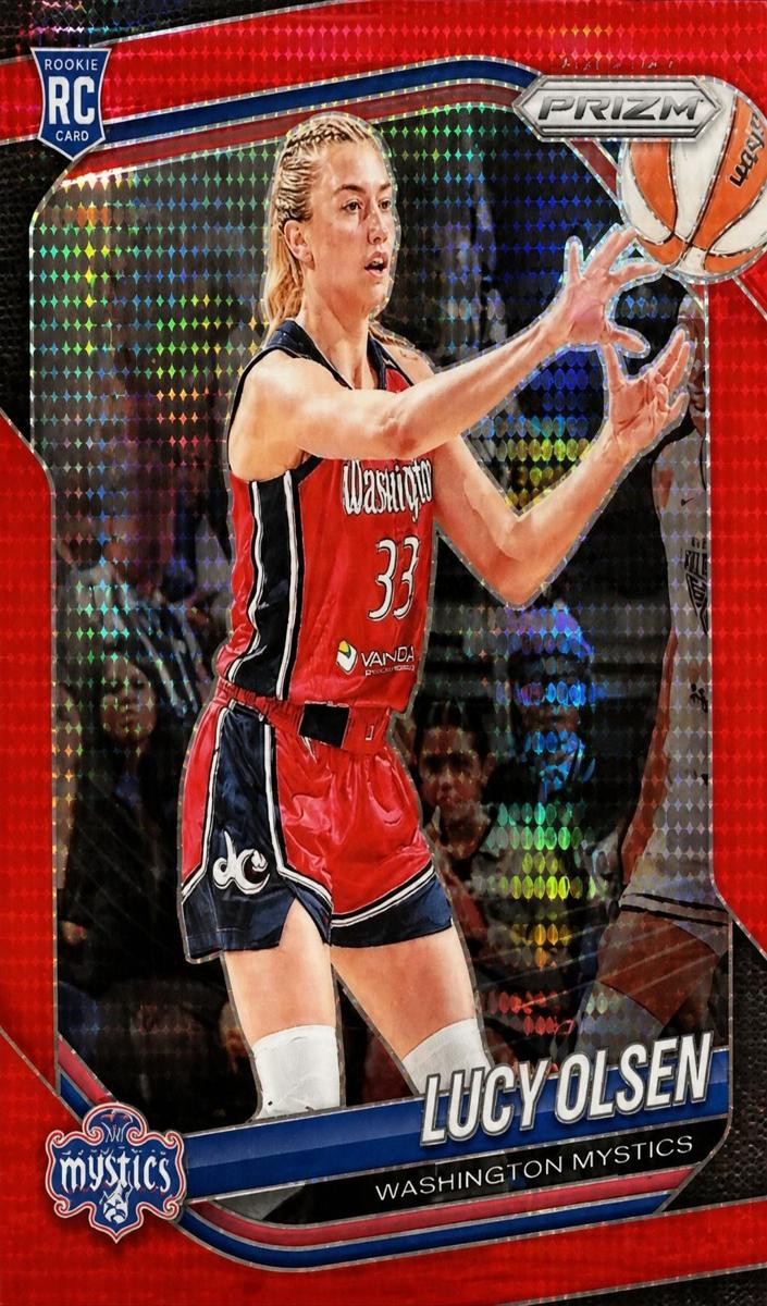 2025 Panini Prizm WNBA Basketball Red Pulsar Lucy Olsen #104 PSA 9