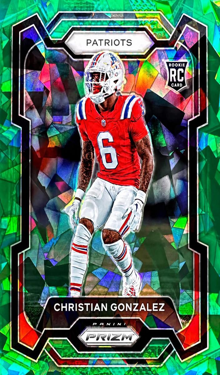 2023 Panini Prizm Football Green Ice Christian Gonzalez #369 PSA 9