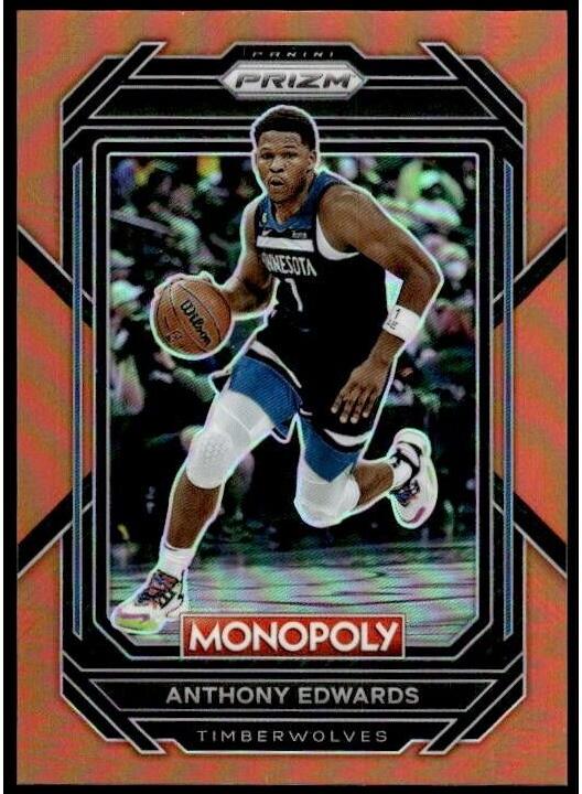 2022 Panini Prizm Monopoly Basketball Orange Anthony Edwards #53 PSA 8.5