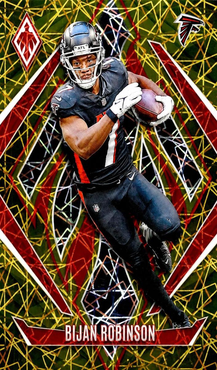 2024 Panini Phoenix Football Gold Lazer Bijan Robinson #12