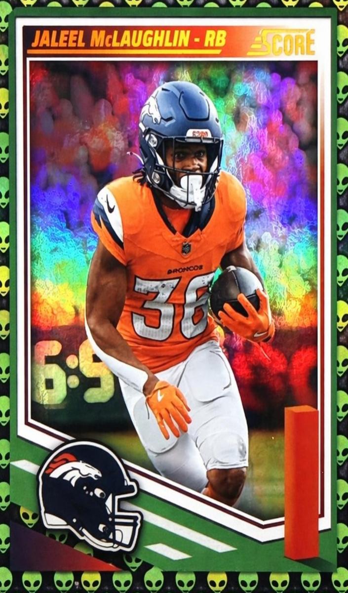 2025 Panini Score Football Extraterrestrial Jaleel McLaughlin #54