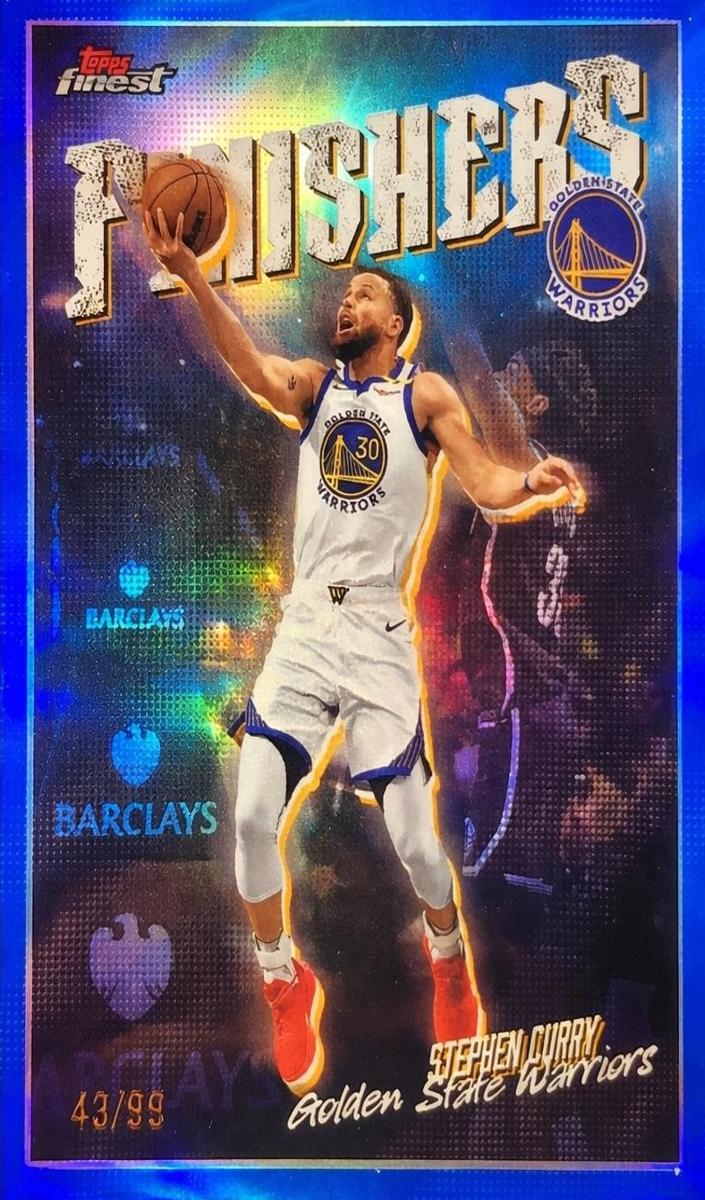 2025 Topps Finest Basketball Blue Refractor Stephen Curry #FI-4