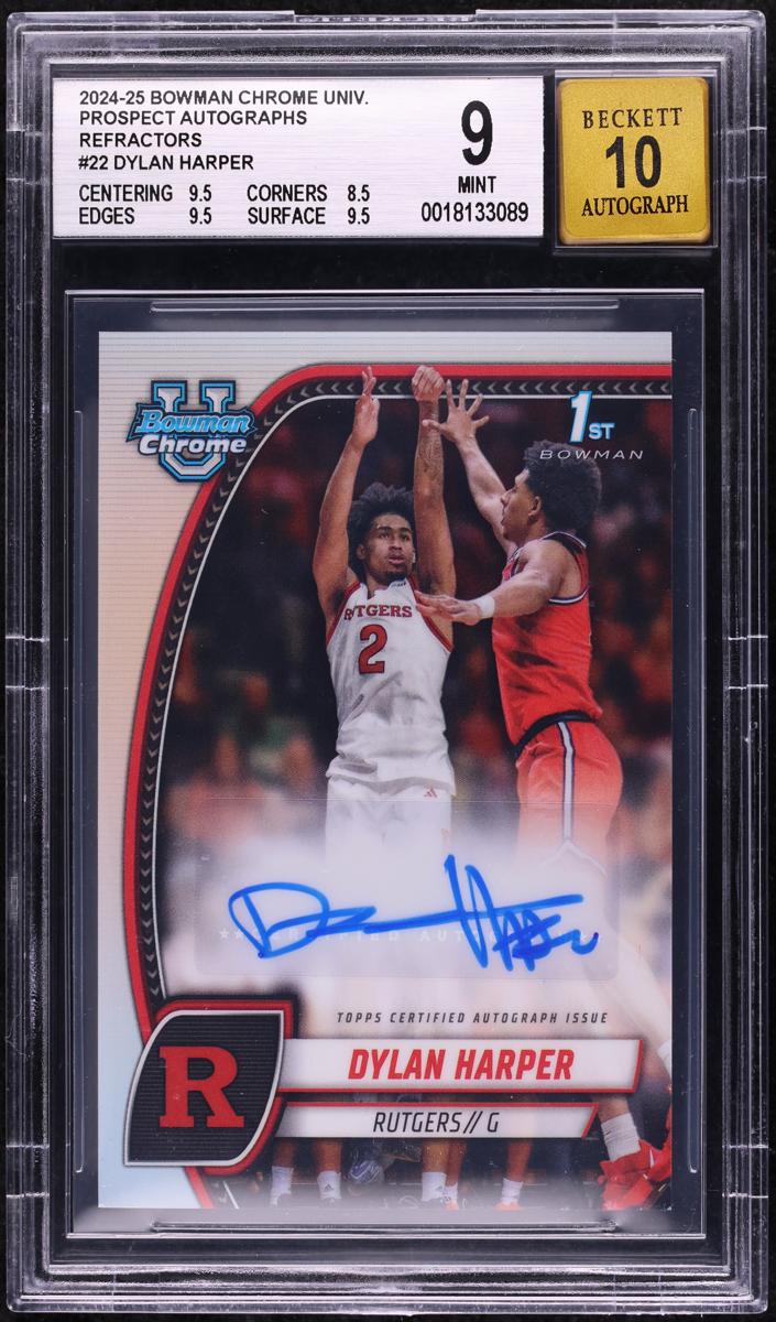 2024 Bowman Chrome University Basketball Refractor Dylan Harper #22