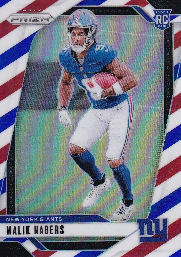 2024 Panini Prizm Football Red White and Blue Malik Nabers #370