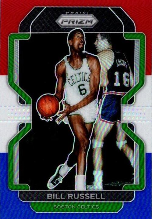 2021 Panini Prizm Basketball Prizms Red White Blue Bill Russell #254 SGC 9.5