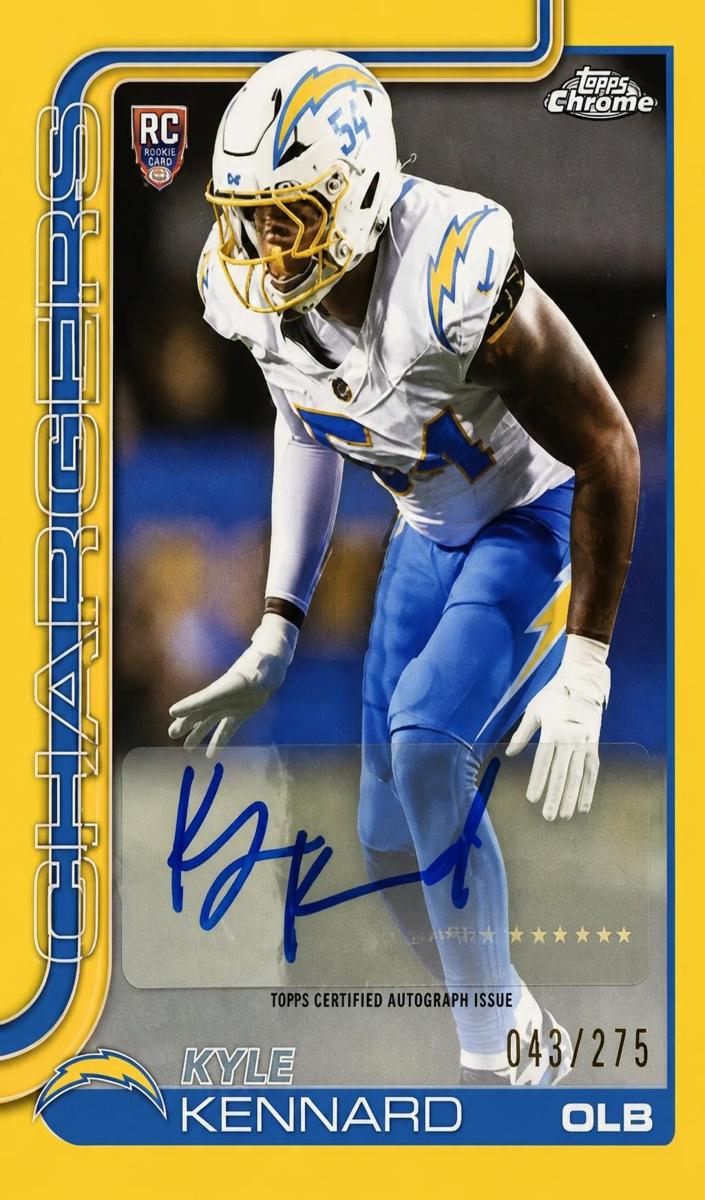 2025 Topps Chrome Football Yellow Refractor Kyle Kennard #RRA-KK