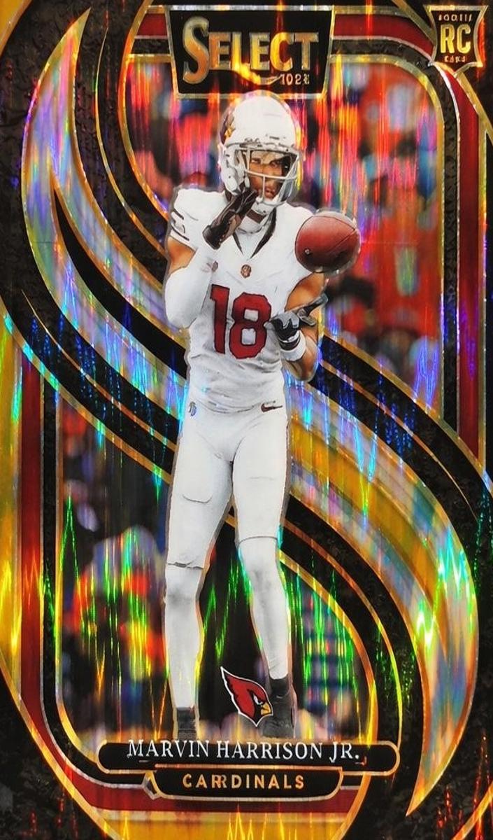 2024 Panini Select Football Black and Orange Shock Marvin Harrison Jr. #115