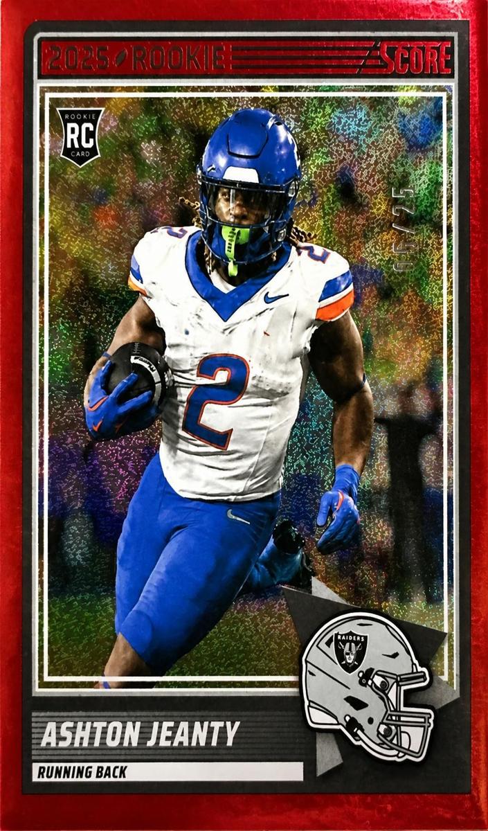 2025 Panini Score Football Dots Red Ashton Jeanty #14