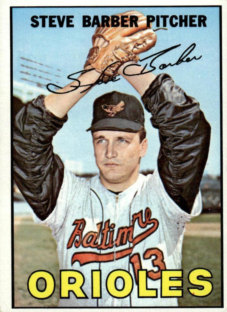 1967 Topps Baseball Steve Barber #82 PSA 8