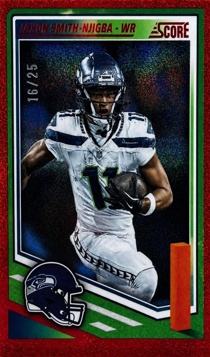 2025 Panini Score Football Dots Red Jaxon Smith-Njigba #185