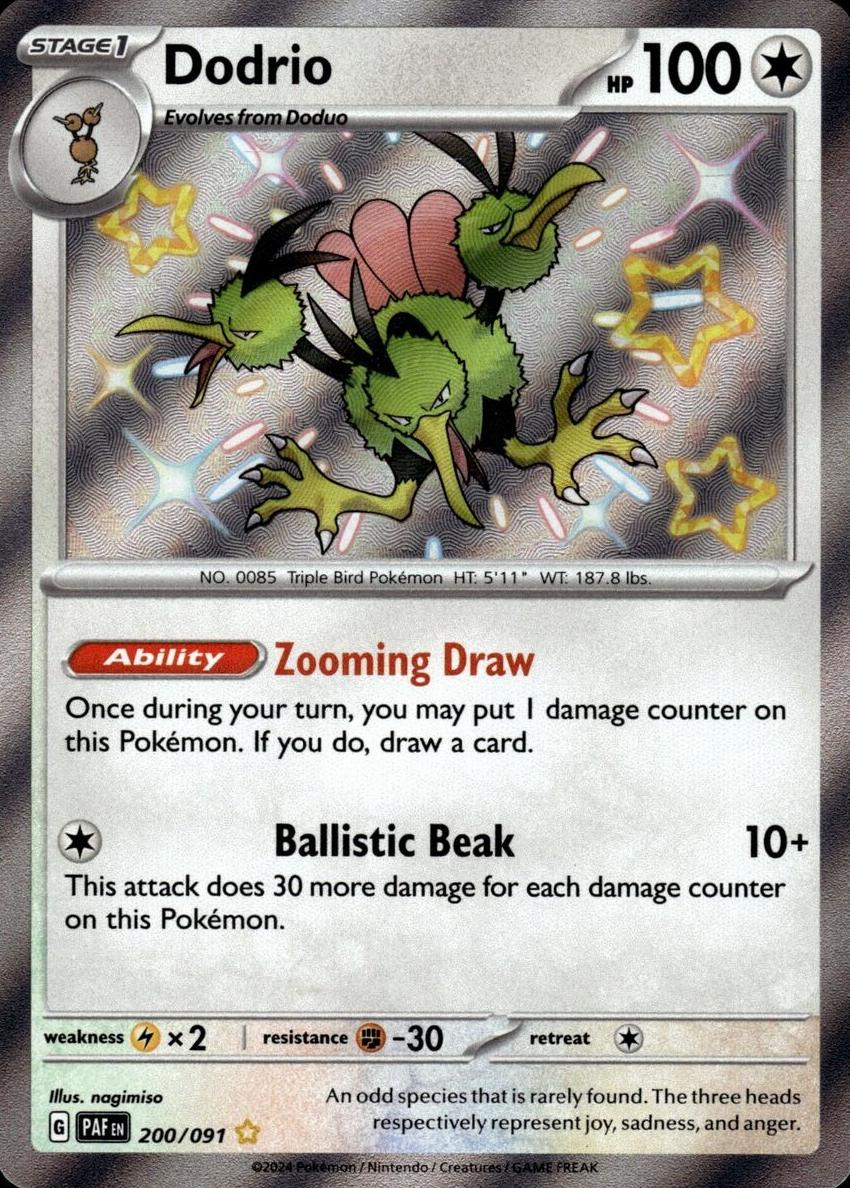 2024 Pokemon Scarlet & Violet Paldean Fates Dodrio #200 CGC 9