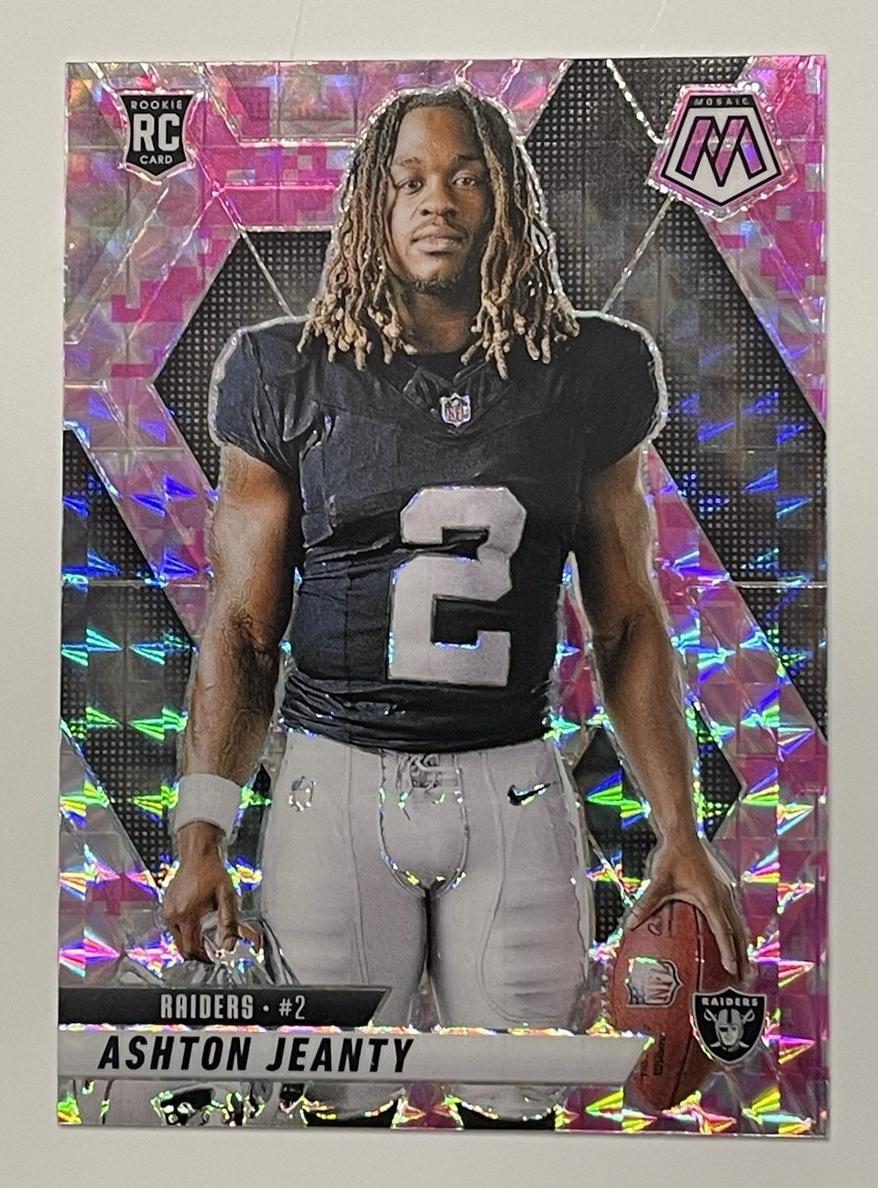 2025 Panini Mosaic Football Camo Pink Ashton Jeanty #345