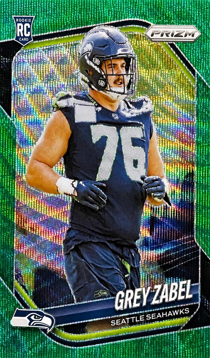 2025 Panini Prizm Football Green Wave Grey Zabel #387