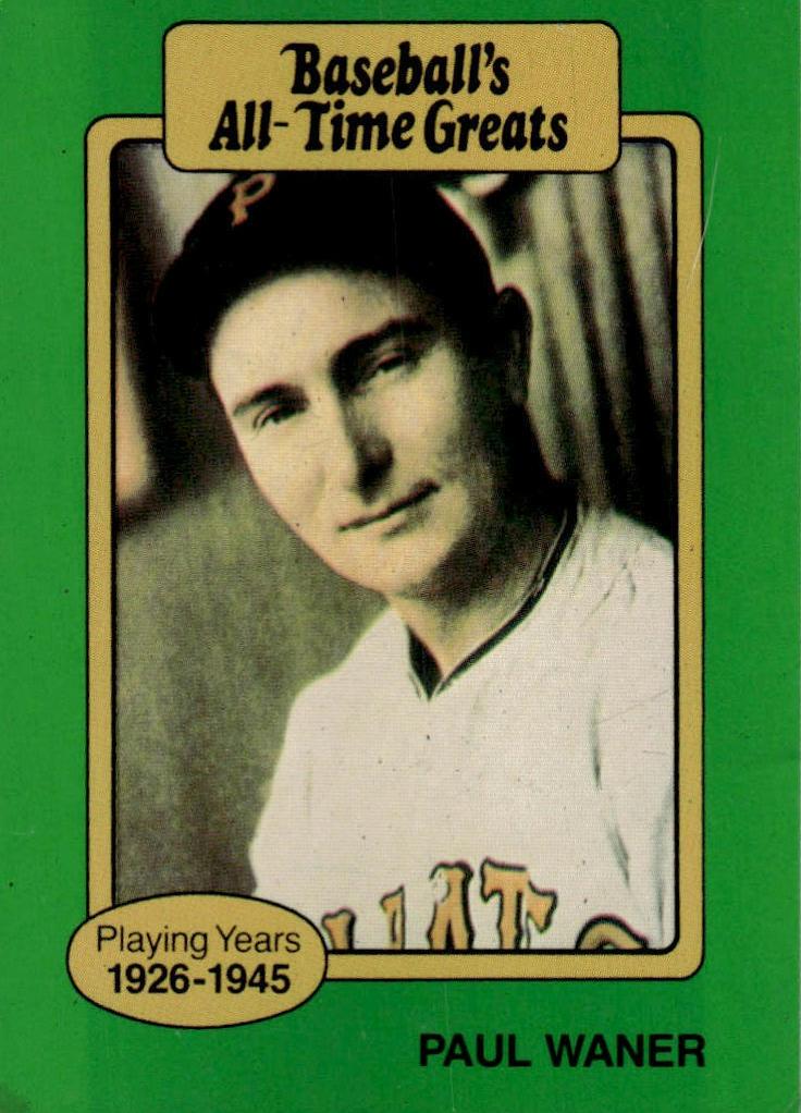 1987 Hygrade All-Time Greats Baseball Paul Waner #NNO