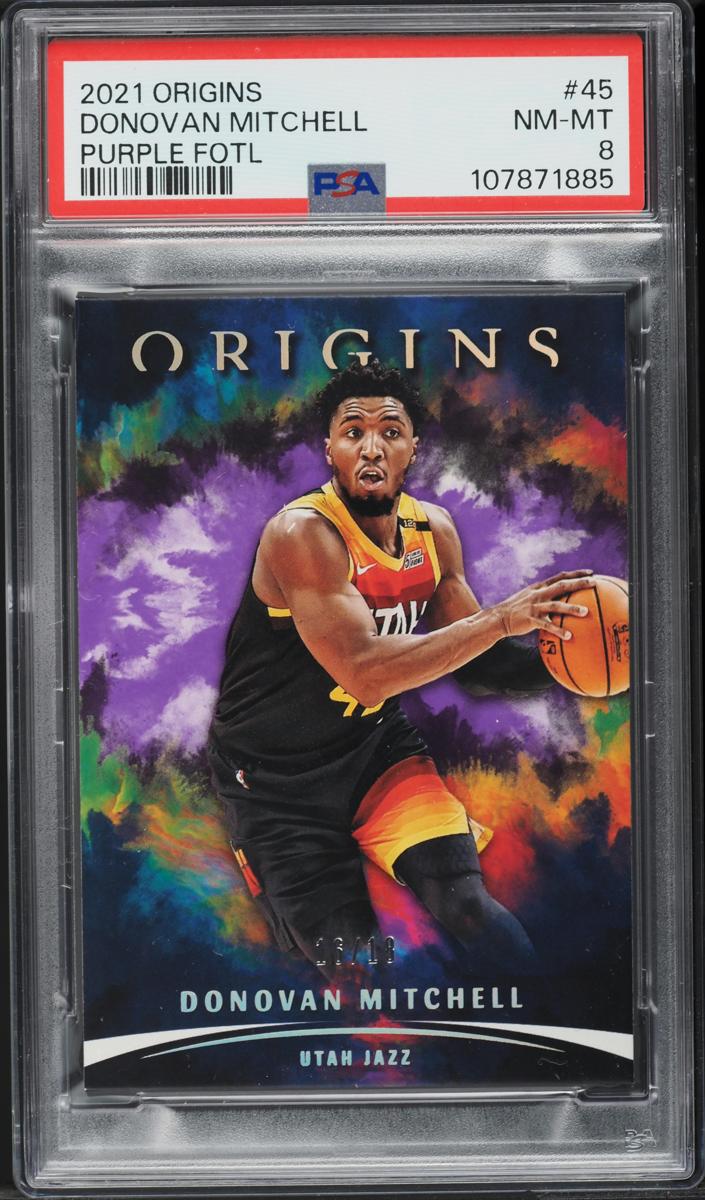 2021 Panini Origins Basketball Purple FOTL Donovan Mitchell #45 PSA 8