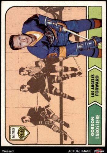 1968 Topps Hockey Gord Labossiere #38 PSA 8