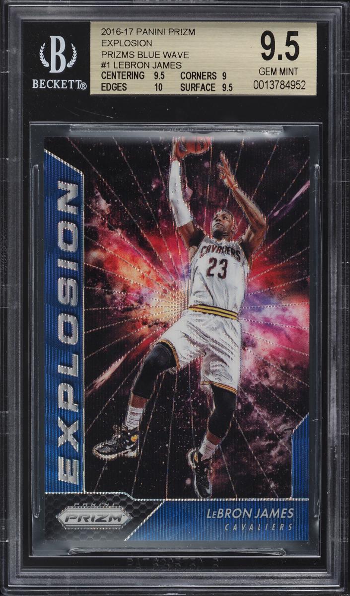 2016 Panini Prizm Basketball Blue Wave Lebron James #1 PSA 10