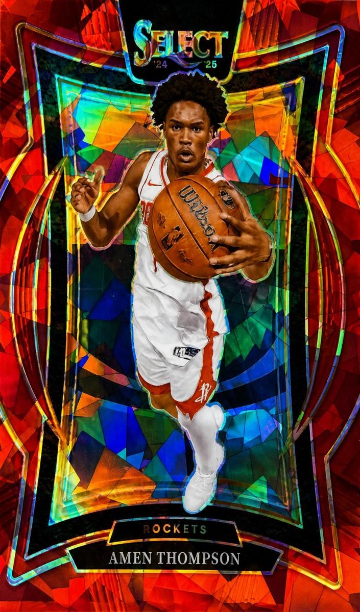 2024 Panini Select Basketball Red Cracked Ice Amen Thompson #59