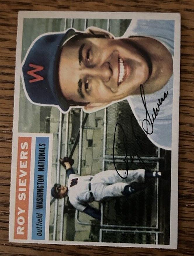 1956 Topps Baseball White Back Roy Sievers #75 PSA 7