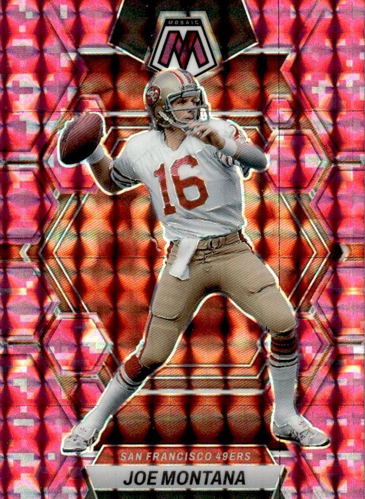 2023 Panini Mosaic Football Camo Pink Joe Montana #217 SGC 9