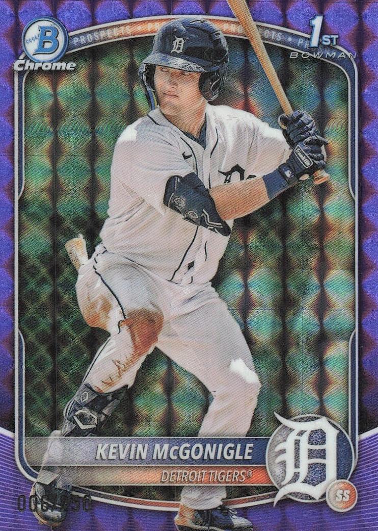 2025 Bowman Chrome Prospects Baseball Purple Geometric Kevin McGonigle #BCP-79 PSA 9