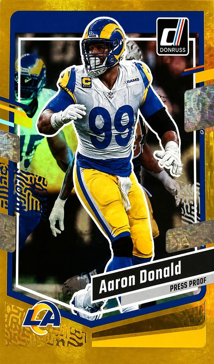 2023 Panini Donruss Football Press Proof Gold Die-Cut Aaron Donald #162