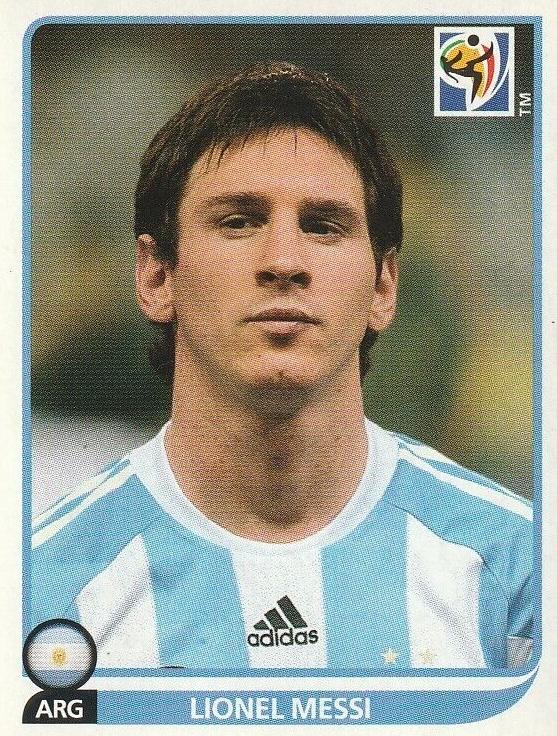 2010 Panini South Africa FIFA World Cup Sticker Soccer Lionel Messi #122 RAW Ungraded