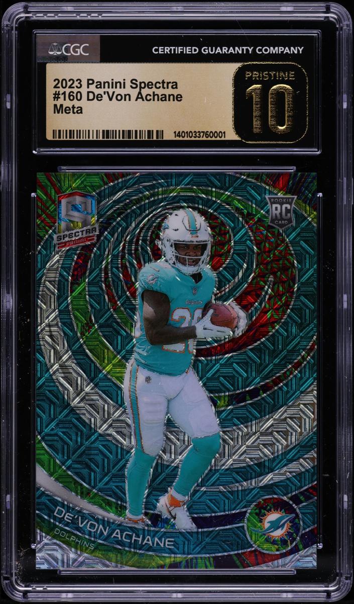 2023 Panini Spectra Football Meta De'Von Achane #160 PSA 9
