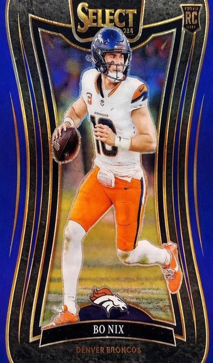 2024 Panini Select Football Blue Bo Nix #382