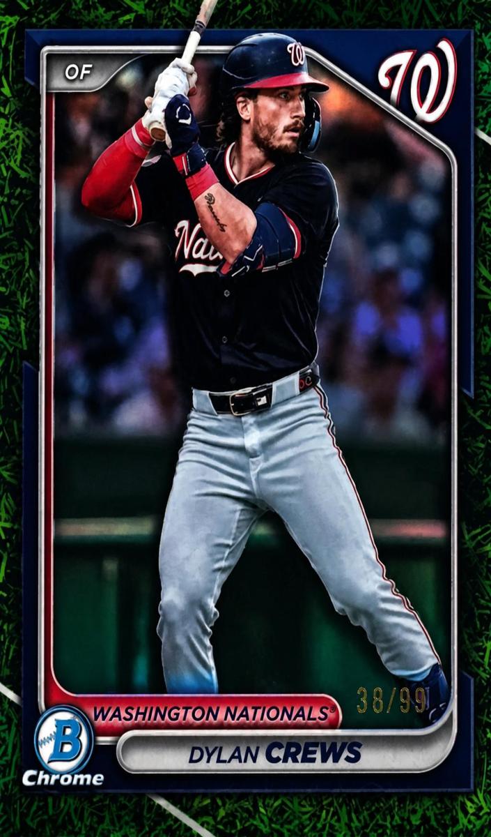 2024 Bowman Draft Chrome Baseball Green Grass Refractor Dylan Crews #BDC-125 PSA 10