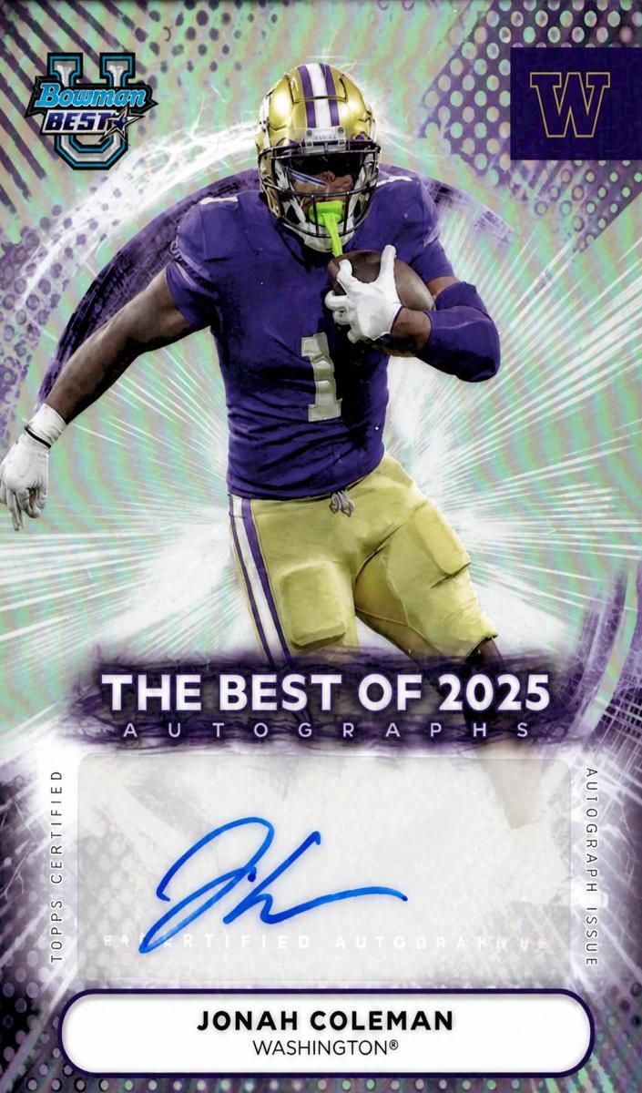 2025 Bowman Best University Football Jonah Coleman #BOA-JCO