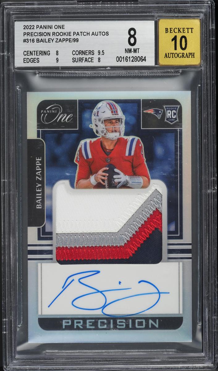 2022 Panini One Football Bailey Zappe #316 BGS 7.5