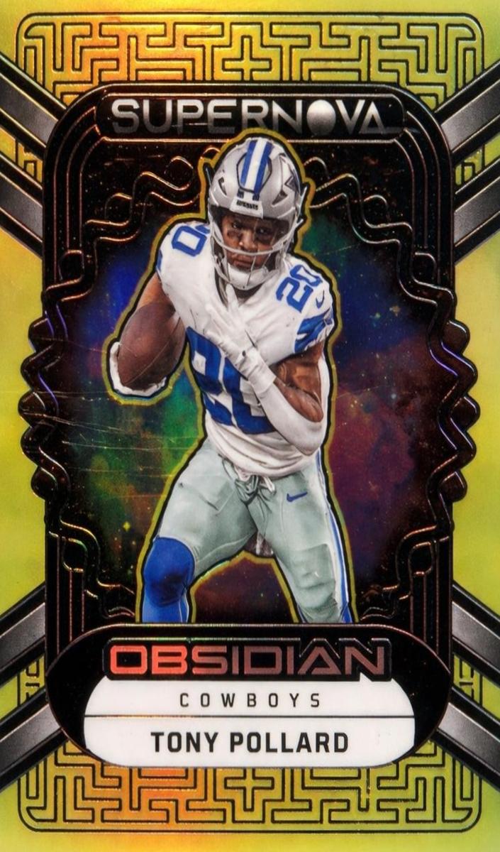 2023 Panini Obsidian Football Asia Electric Etch Gold Flood Tony Pollard #14