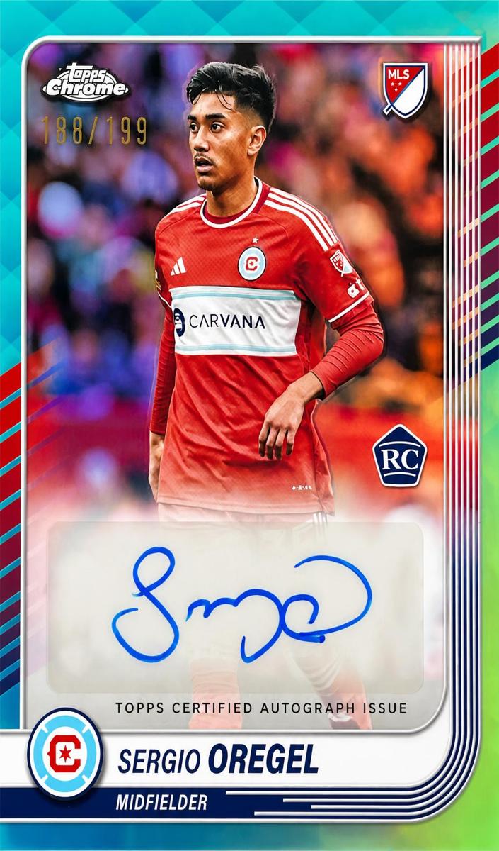 2025 Topps Chrome MLS Soccer Aqua Refractor Sergio Oregel #CA-SO