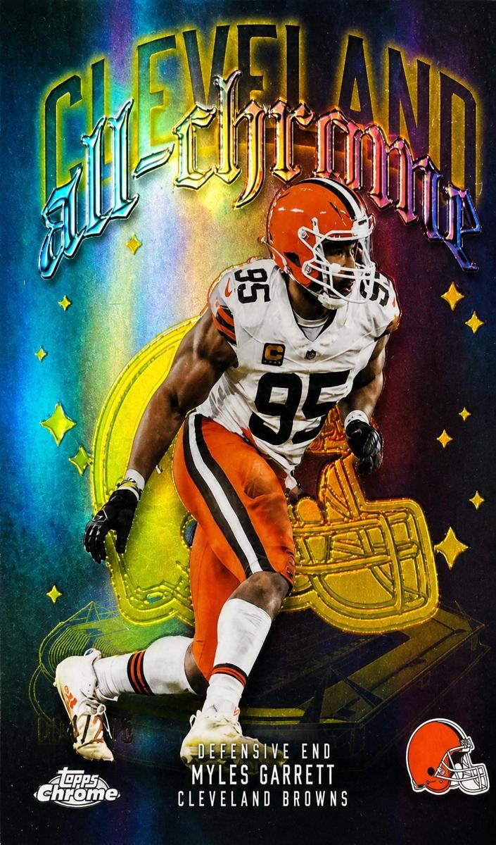 2025 Topps Chrome Football Yellow Refractor Myles Garrett #ACT-15