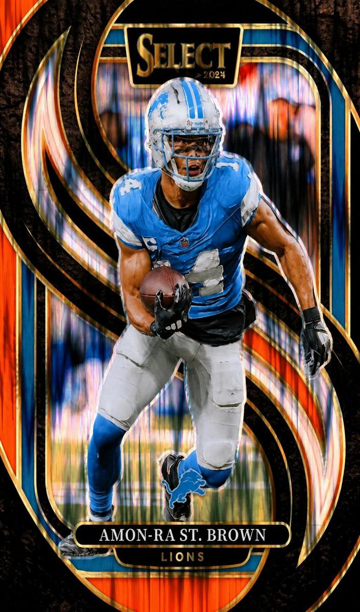 2024 Panini Select Football Black and Orange Shock Amon-Ra St. Brown #105