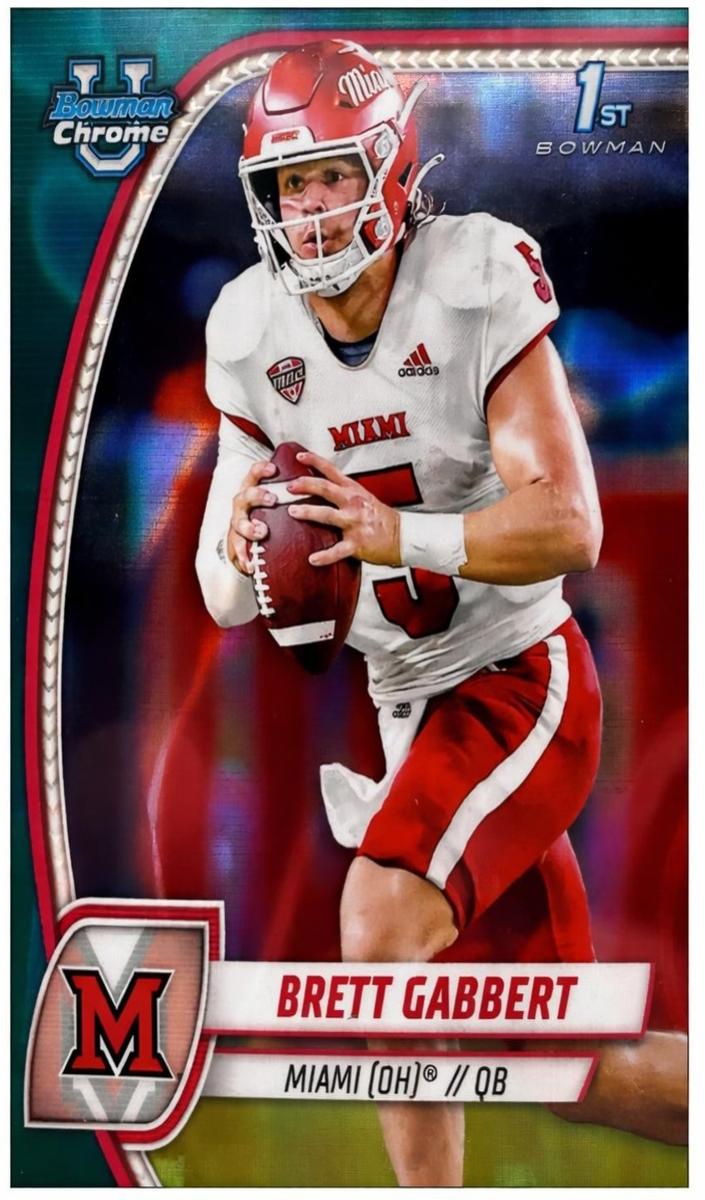 2024 Bowman Chrome University Football Teal Lava Refractor Brett Gabbert #27