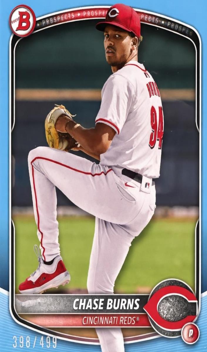 2025 Bowman Baseball Sky Blue Chase Burns #BP-122