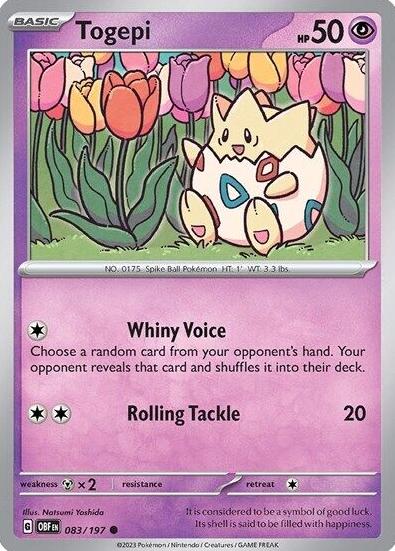 2023 Pokemon Scarlet & Violet Obsidian Flames Togepi #83 PSA 9