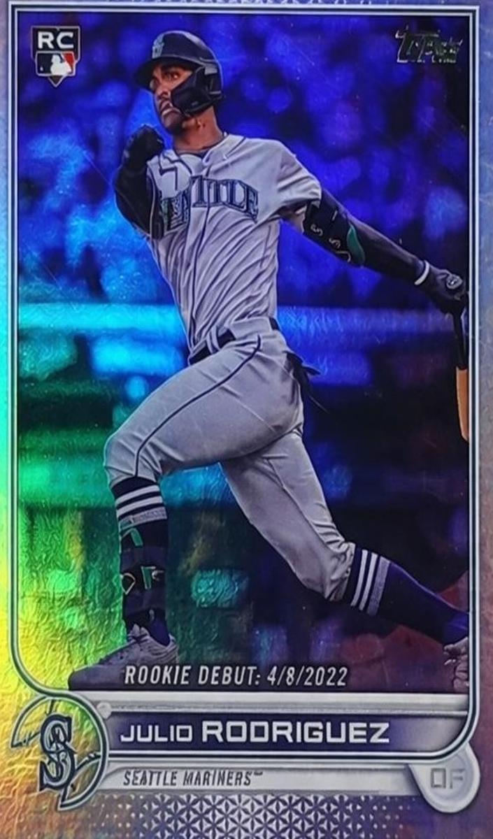 2022 Topps Update Baseball Rainbow Foil Julio Rodriguez #US97 PSA 9